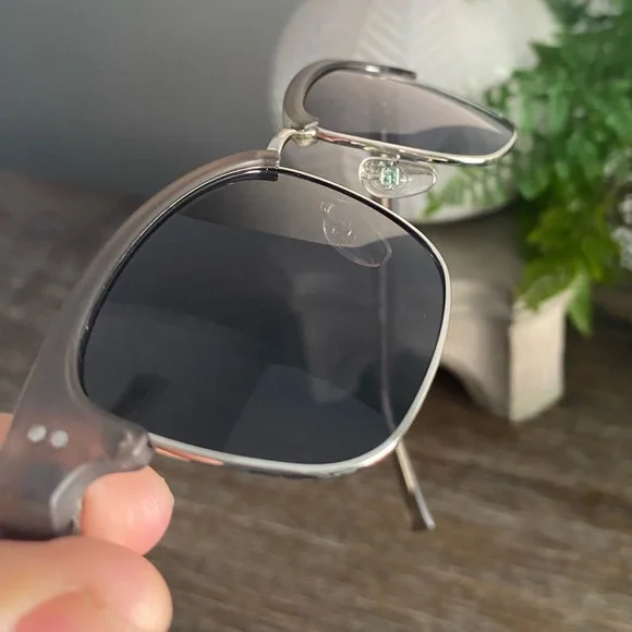 Cole Haan Mens Polarized Sunglasses Partial Frame Matte Grey Accessories - Picture 10 of 15